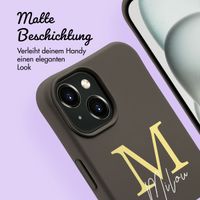 Personalisierte Color Backcover MagSafe mit abtrennbarem Band und Buchstaben für iPhone 15 - Black Coffee