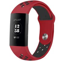 imoshion Silikonband Sport für das Fitbit Charge 3  /  4 - Rot / Schwarz