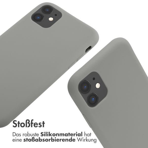 imoshion Silikonhülle mit Band für das iPhone 11 - Hellgrau