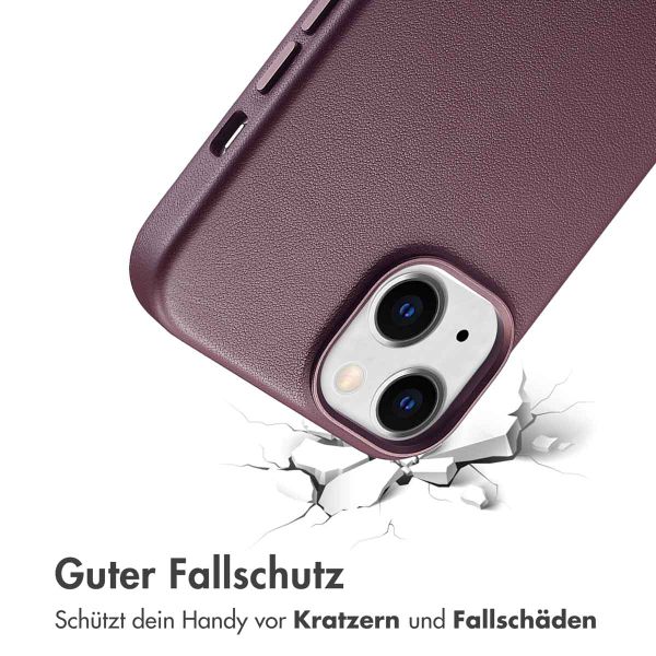 Accezz MagSafe Leather Backcover für das iPhone 14 - Heath Purple