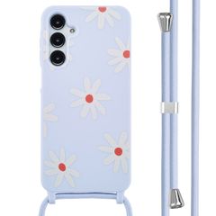 imoshion Silikonhülle design mit Band für das Samsung Galaxy A16 5G - Lila Flower Distance