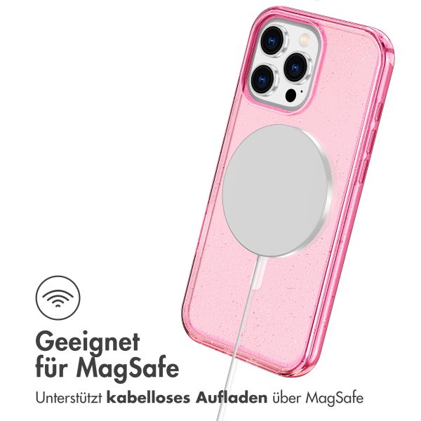 imoshion Sparkle Back Cover mit MagSafe für das Apple iPhone 16 Pro Max - Glitzer Rosa