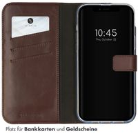 Selencia Echtleder Klapphülle Apple iPhone 14 Plus - Braun