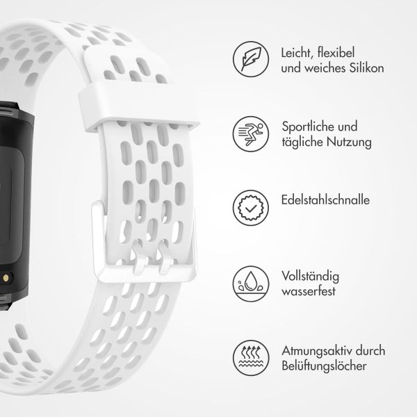 imoshion Silikon Sportarmband mit Löchern für die Fitbit Charge 5 / Charge 6 - Weiß