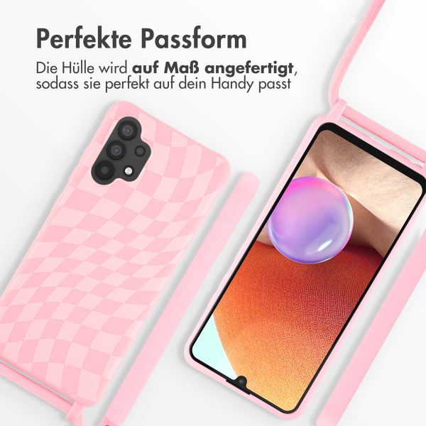 imoshion Silikonhülle design mit Band für das Samsung Galaxy A32 (4G) - Retro Pink