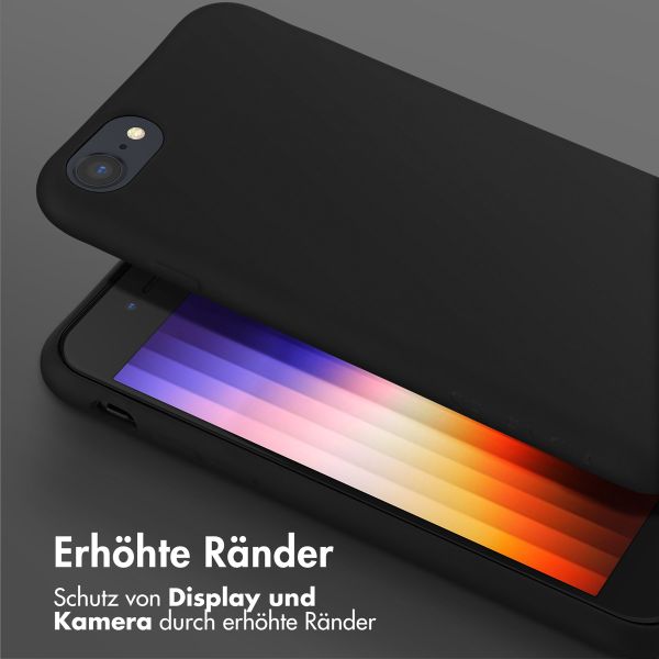Selencia SilikonHülle mit abnehmbarem Band Apple iPhone SE (2022 / 2020) / 8 / 7 - Schwarz