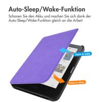 imoshion Canvas Sleepcover Klapphülle für das Kobo Clara Colour / Clara BW / Tolino Shine 5 / Shine Color - Violett