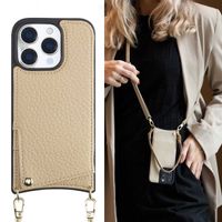 Selencia Nova HandyHülle mit Kordel und Kartenhalter Apple iPhone 16 Pro - Beige
