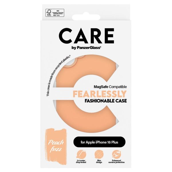 CARE by PanzerGlass Fashion Back Cover MagSafe Apple iPhone 16 Plus - Peachy