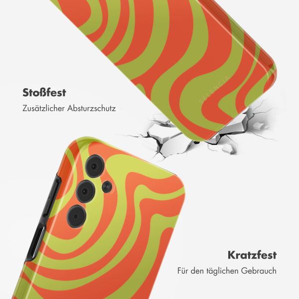 Selencia Vivid Back Cover Samsung Galaxy A15 (5G) - Wavy Swirl Orange Fern