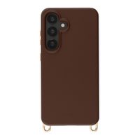 Selencia Rivièra Backcover mit MagSafe mit abnehmbaren Haken Samsung Galaxy S25 / S24 - Choco Brown