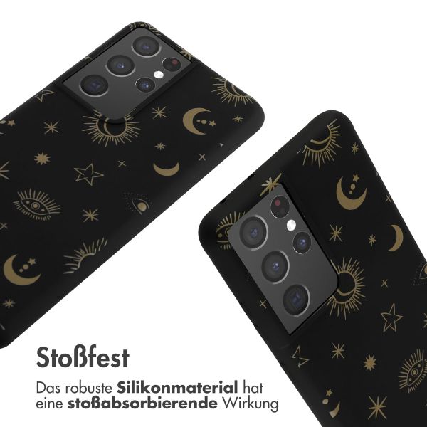 imoshion Silikonhülle design mit Band für das Samsung Galaxy S21 Ultra - Sky Black