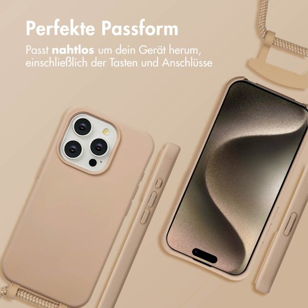 imoshion Color Backcover mit abnehmbarem Handykette und MagSafe Apple iPhone 15 Pro - Nude