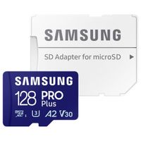 Samsung PRO Plus microSD 2023 - 128GB - Inklusive SD-Adapter - UHS-I/U3/Full HD/4K UHD