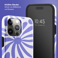 Selencia Vivid Tough Back Cover für das iPhone 15 Pro Max - Modern Bloom Sapphire Blue