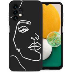 imoshion Design Hülle Samsung Galaxy A13 (5G) / A04s - Line Art Woman Black