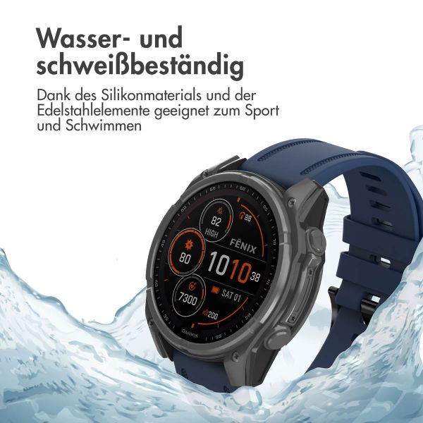 imoshion QuickFit® Line Silikonarmband für die Garmin Watch | 20 mm Anschluss - Dunkelblau