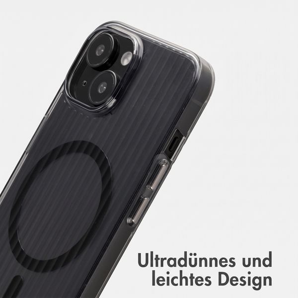 Accezz Lite Backcover mit MagSafe | Fluted | Apple iPhone 15 - Schwarz