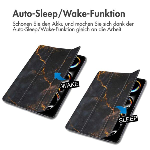 imoshion Design Trifold Klaphülle Apple iPad Pro 11 (2024) M4 - Black Marble