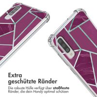 imoshion Design Hülle mit Band für das Samsung Galaxy A70 - Bordeaux Graphic