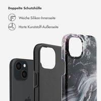 Selencia Vivid Tough Back Cover für das iPhone 15  - Chic Marble Black