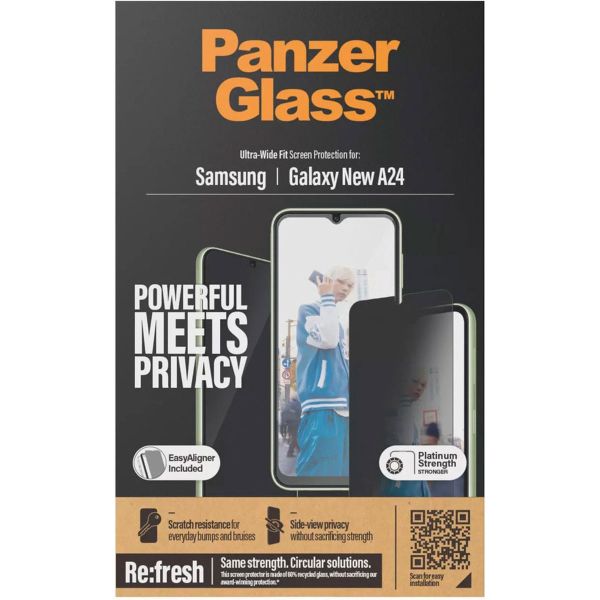 PanzerGlass Ultra Wide Fit Antibakterieller Screen Protector mit Sichtschutz inkl. Applikator Samsung Galaxy A25 (5G)
