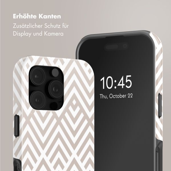 Selencia Vivid Tough Back Cover mit MagSafe für das iPhone 16 Pro Max - Beige Zigzag