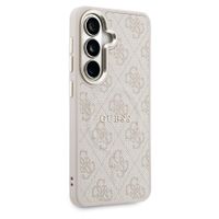 Guess 4G Leather Back Cover mit MagSafe Samsung Galaxy S26 - Gold Edge - Pink