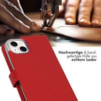 Selencia Echtleder Klapphülle Apple iPhone 14 Plus - Rot