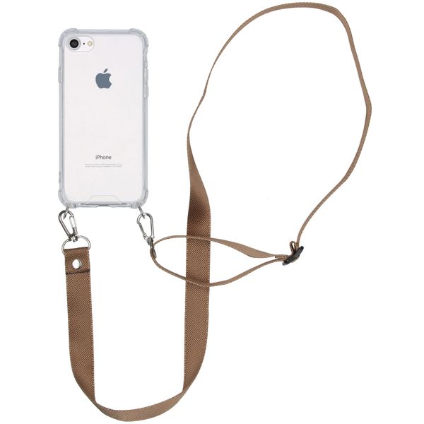 imoshion Backcover mit Band - Nylon Beige iPhone SE (2022 / 2020) / 8 / 7