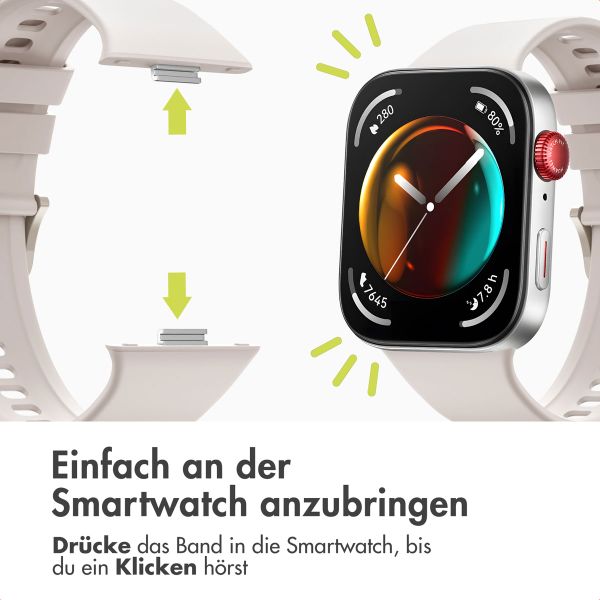 imoshion Silikonband für das  Huawei Watch Fit 4 / 4 Pro - Ivory White