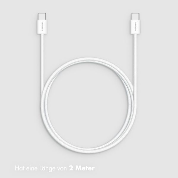 imoshion Braided USB-C-zu-USB-C-Kabel 60 W 2er-Pack - 1 Meter - Weiß