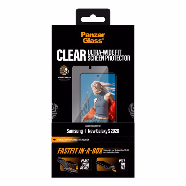 PanzerGlass Ultra Wide Fit FastFit in-a-box Screen Protector Samsung Galaxy S26