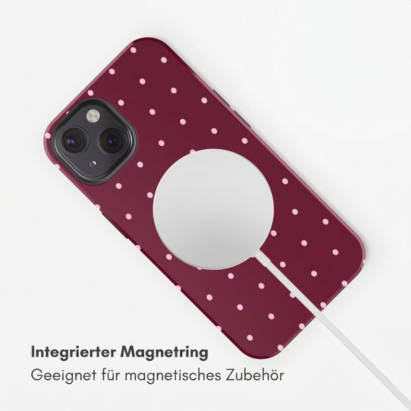 Selencia Vivid Rückabdeckung mit MagSafe Apple iPhone 13 - Happy Dots Burgundy