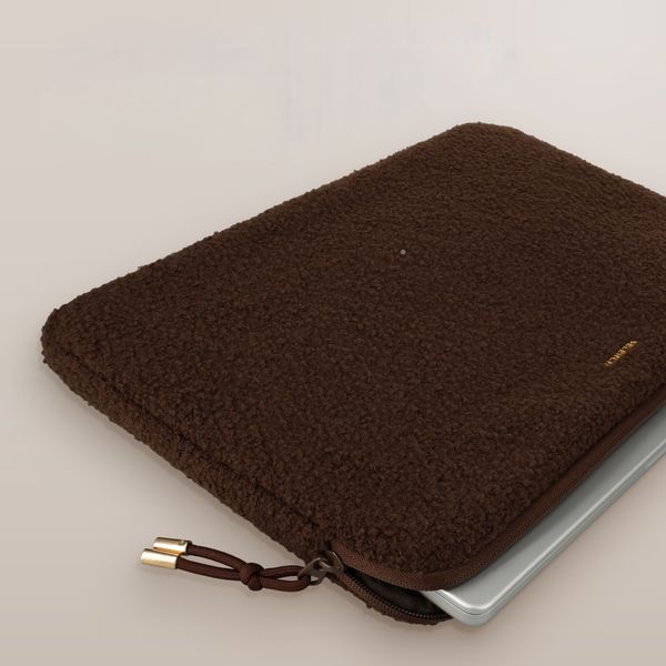 Selencia Teddy Laptop Hülle 13-14 Zoll - Laptop Sleeve - Choco Brown