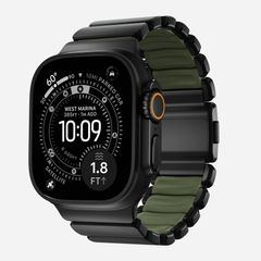 Nomad Stratos Armband für Apple Watch | 44/45/46/49 mm - Forest Green / Black Titanium