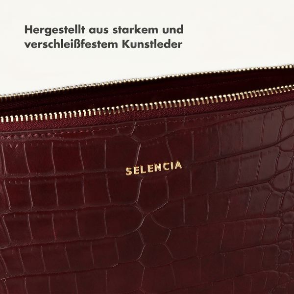 Selencia Croco Laptop Hülle 13 Zoll - Laptop Sleeve - Burgundy