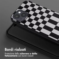 Selencia SilikonHülle design mit abnehmbarem Band Apple iPhone 15 Plus - Irregular Check Black