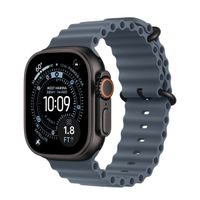 Apple Ocean Armand für das  Apple Watch Series 1 t/m 11 / SE / Ultra (44/45/46/49 mm) - Anchor Blue / Black Titanium