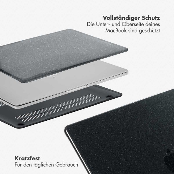 Selencia Glitzer Cover für das MacBook Air 13 Zoll (2022) / Air 13 Zoll (2024) M3 chip - A2681 / A3113 - Schwarz