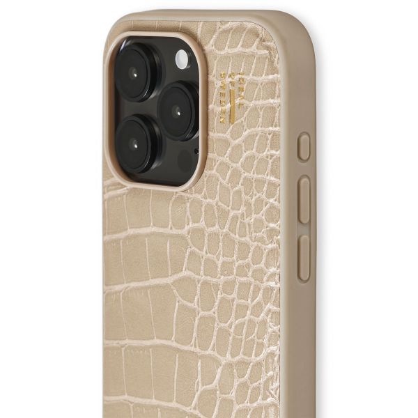 iDeal of Sweden Vegan Leather Back Cover Apple iPhone 15 Pro - Warm Beige Croco