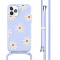 imoshion Silikonhülle design mit Band für das iPhone 11 Pro - Lila Flower Distance