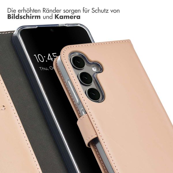 Selencia Echtleder Klapphülle für das Samsung Galaxy S25 - Dusty Pink