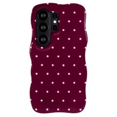 Selencia Vivid Wavy Backcover mit MagSafe Samsung Galaxy S26 Ultra - Happy Dots Burgundy