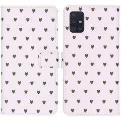 imoshion Design TPU Klapphülle Galaxy A51 - Hearts Allover White