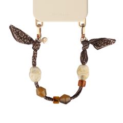 Selencia Satin Stone-Handykette - Brown