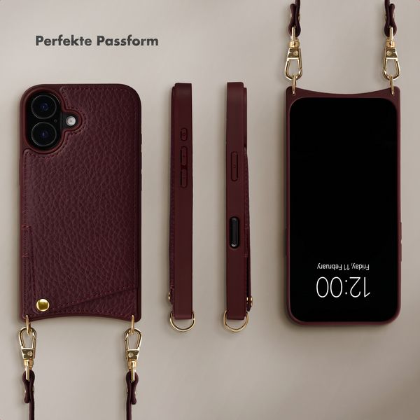Selencia Nova HandyHülle mit Kordel und Kartenhalter Apple iPhone 17 - Bold Burgundy