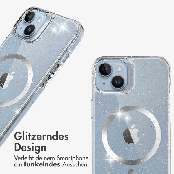 imoshion Klare Glitter Backcover mit MagSafe Apple iPhone 14 - Silber