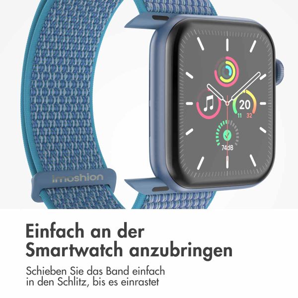 imoshion Nylonarmband für das  Apple Watch Series 1 t/m 9 / SE (38/40/41 mm) | Series 10 / 11 (42 mm) - Marine Blue