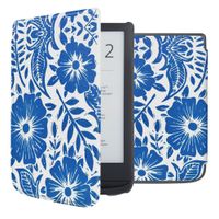 imoshion Design Slim Hard Case Klapphülle Pocketbook Touch Lux 5 / HD 3 / Basic Lux 4 / Vivlio Lux 5 - Flower Tile